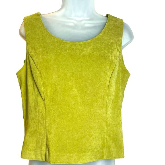 Vintage Olive Green Faux Suede Micro Velvet Square Neck Side Zip Y2K 8 - Picture 1 of 8